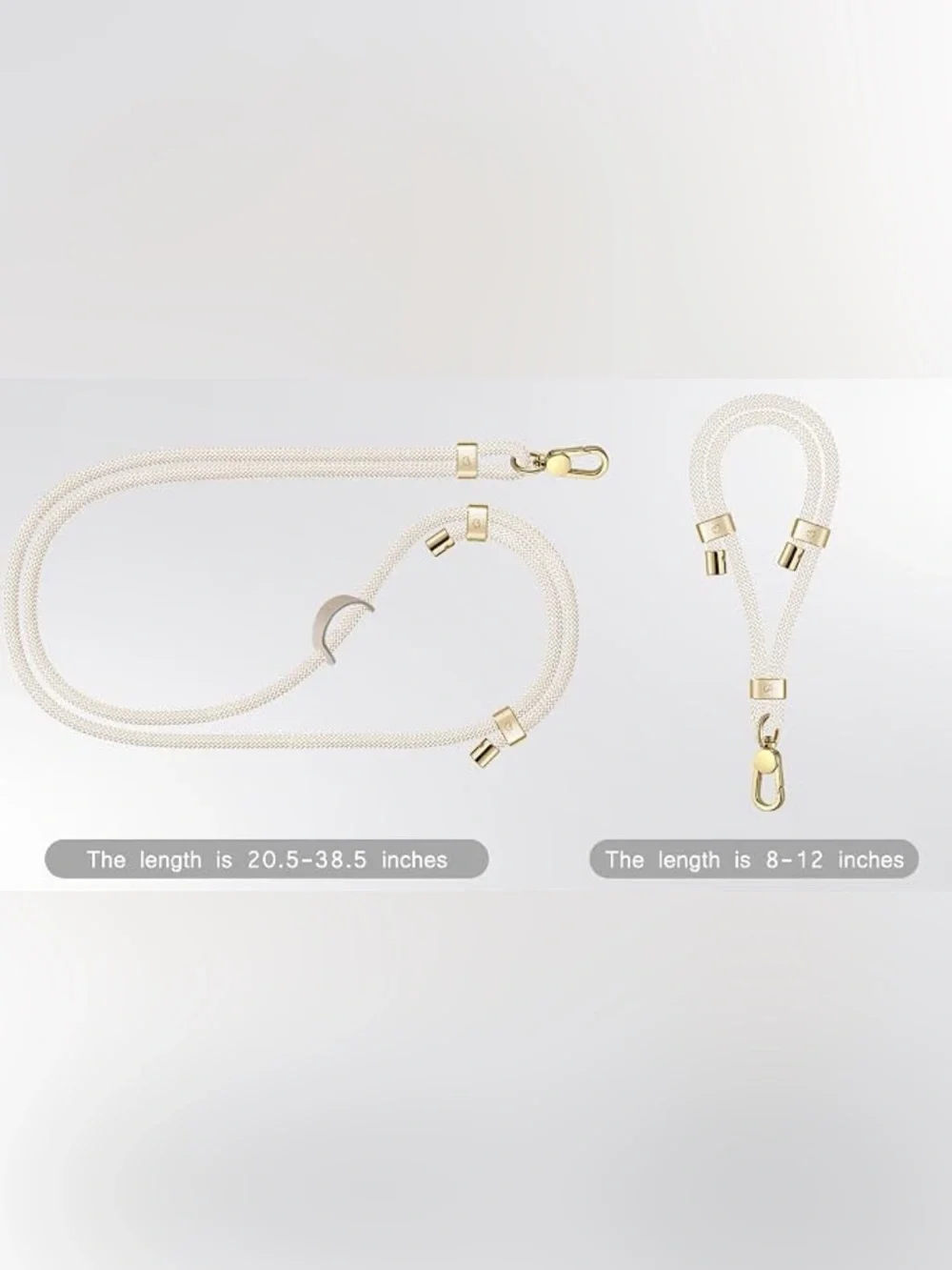 Phone Lanyard Bundle: Crossbody & Gold Chain Wrist Strap